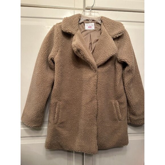 TCP The Childrens Place Coat Jacket Girls Size 14 Tan Sherpa Teddy Bear - Picture 2 of 9